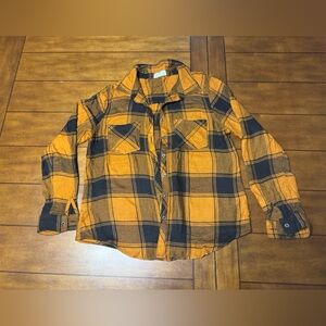 Maurices Orange and Black Plaid flannel